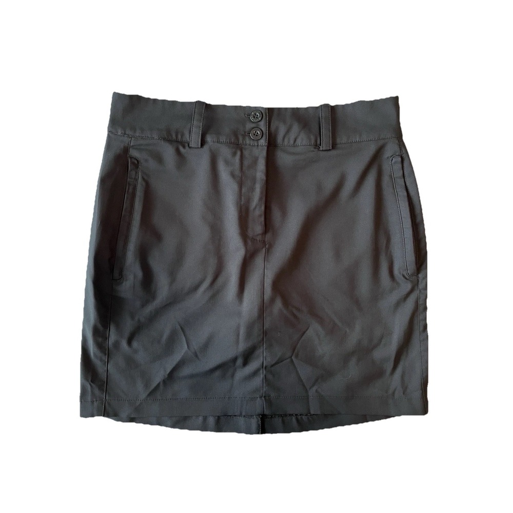 Maggie Lane Womens Sz 2 Skort Black Golf Stretchy Pockets Button Athletic